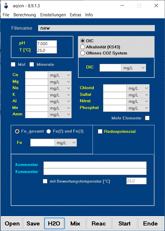 aqion Hauptfenster