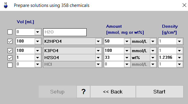 example: aqion buffer maker, input panel