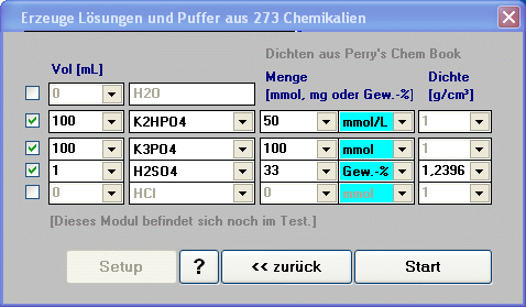 Beispiel: aqion buffer maker, input panel